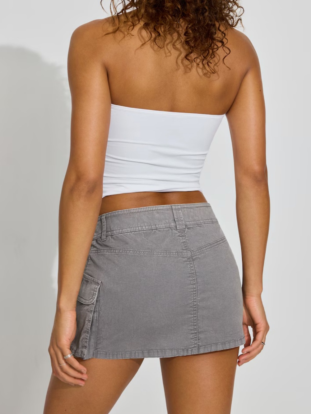 Garage Jaden Cargo Mini Skort in Charcoal Grey - Picture 3 of 5